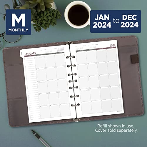 AT-A-GLANCE 2024 Weekly Planner Refill, 5-1/2" x 8-1/2", Desk Size, Loose-Leaf (061-285Y-24)