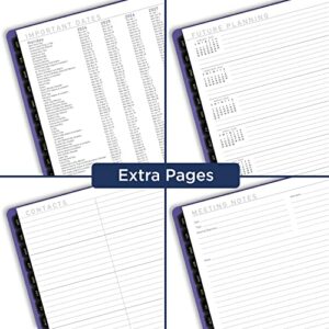 AT-A-GLANCE 2024 Monthly Planner, 9” x 11”, Large, Monthly Tabs, Pocket, Faux Leather, Contemporary, Purple (70250X1424)