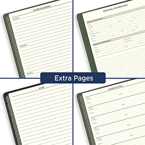 AT-A-GLANCE 2024 Weekly & Monthly Planner, Quarter-Hourly Appointment Book, 8-1/4" x 11", Large, Recycled, Monthly Tabs, Green (70950G6024)