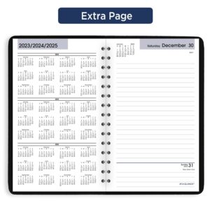 AT-A-GLANCE 2024 Daily Planner, DayMinder, Open Scheduling, 5" x 8", Small, Black (SK460024)