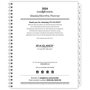 at-a-glance 2024 weekly & monthly planner refill for g545 line planners by at-a-glance, 7" x 8-3/4", medium, executive, dayminder (g5455024)