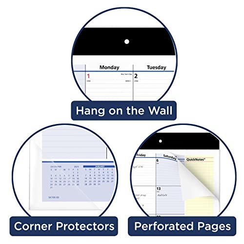 AT-A-GLANCE 2024 Desk Calendar, Monthly Desk Pad, 22" x 17", Standard, QuickNotes (SK7000024)