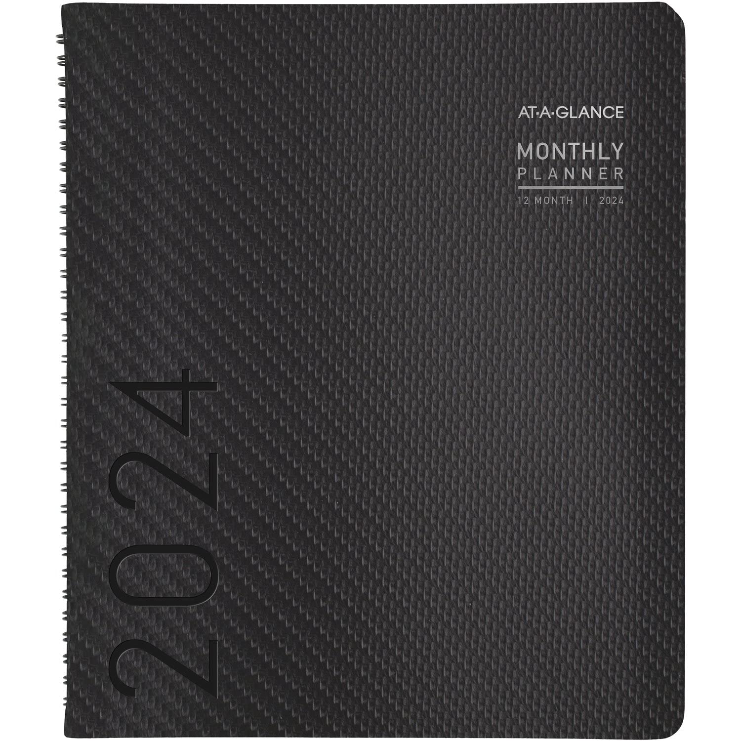 AT-A-GLANCE 2024 Monthly Planner, 9” x 11”, Large, Monthly Tabs, Pocket, Contemporary, Charcoal (70260X4524)