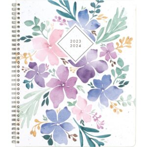 cambridge greenpath academic year weekly/monthly planner, greenpath art, 11 x 9.87, floral cover, 12-month (july to june): 2023 to 2024