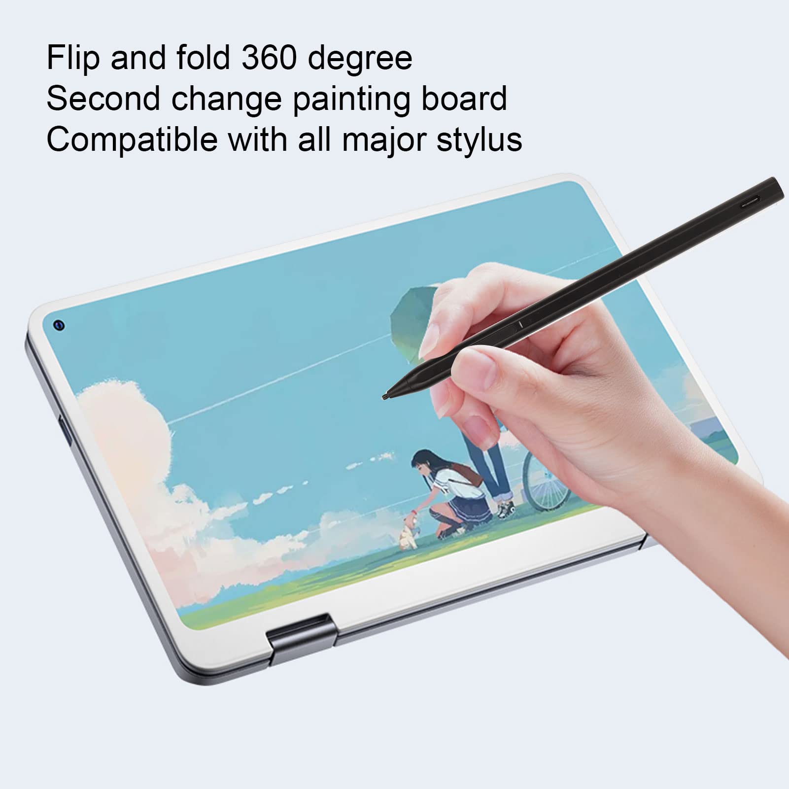 PUSOKEI 2 in 1 Laptop Computers, 10.8inch Touchable Traditional Gaming Laptop with Stylus, 360° Rotation 3:2 Aspect Ratio FHD Screen, Resolution 2560 * 1600, 8+512G,Windows 11