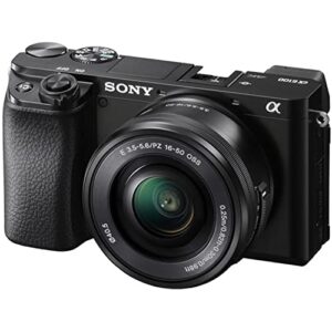 Sony a6100 Mirrorless Camera w/E PZ 16-50mm f/3.5-5.6 OSS Lens + E 55-210mm f/4.5-6.3 OSS Lens + 2X 64GB Memory + Case + Filters + Tripod & More (35pc Bundle)