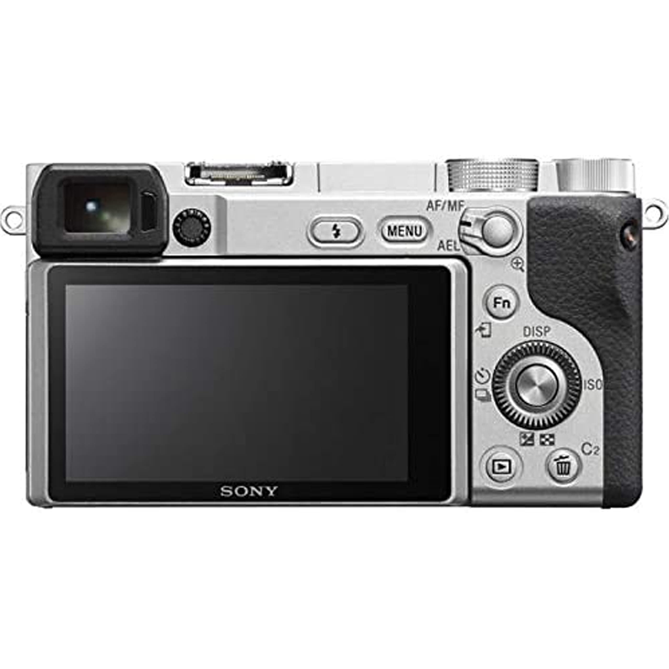 Sony a6400 Mirrorless Camera (Silver) w/E PZ 16-50mm f/3.5-5.6 OSS Lens + E 55-210mm f/4.5-6.3 OSS Lens + 2X 64GB Memory + Case + Filters + Tripod & More (35pc Bundle)