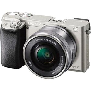 Sony a6400 Mirrorless Camera (Silver) w/E PZ 16-50mm f/3.5-5.6 OSS Lens + E 55-210mm f/4.5-6.3 OSS Lens + 2X 64GB Memory + Case + Filters + Tripod & More (35pc Bundle)