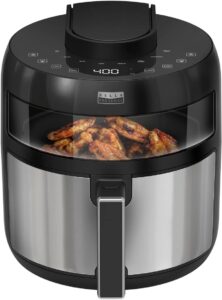 bella pro series 5.3-qt. digital air fryer with viewing window stainless steel