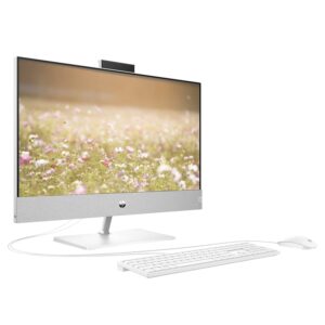 HP Pavilion All-in-One Desktop, 24” FHD Display, 12th Gen Intel i7-12700T Processor, 16GB RAM, 1TB PCIe SSD, Webcam, Wired Keyboard & Mouse, HDMI, RJ-45, Windows 11 Home, White