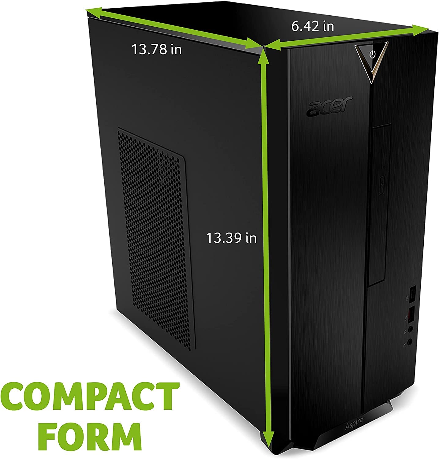 acer 2022 Aspire Mini Tower Desktop 10th Intel i5-10400 6-Core CPU- UHD Graphics - 32GB DDR4-512GB NVMe SSD + 1TB HDD - DVD Writer - WiFi 6 RJ45 HDMI Windows 10 Pro w/ 32GB USB Drive