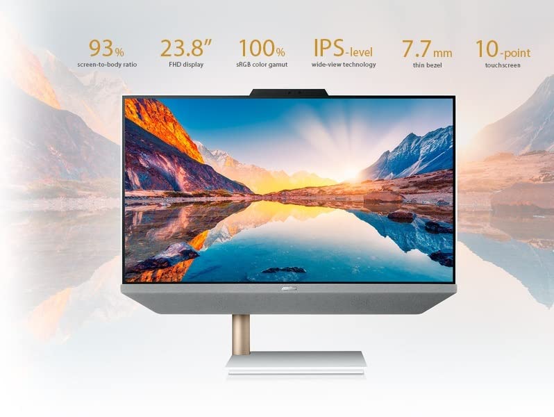 ASUS Zen AiO 24 Touch 4TB SSD 64GB RAM Extreme (AMD Ryzen Processor with 6 Cores and Max Boost 4.00GHz, 64 GB RAM, 4 TB SSD, 24" FHD Touchscreen, Win 10) Desktop All in One PC Computer M5401