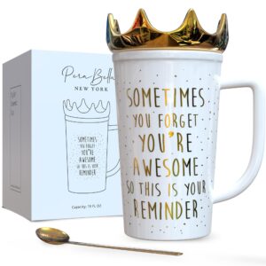 inspirational gifts for women, sometimes you forget your awesome gifts, birthday gifts for women, spiritual gifts, birthday gifts for best friend, coworker, grandma, aunt, sister, daughter - 19 oz mug