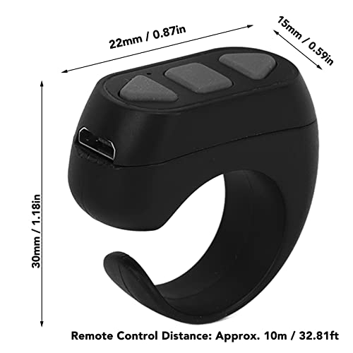 Remote App Page Turner, Ergonomic ABS Phone Remote Control for Watching TV (Black)
