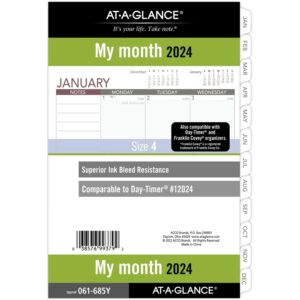 at-a-glance 2024 monthly planner refill, 12024 day-timer, 5-1/2" x 8-1/2", size 4, desk size, loose-leaf (061-685y-24)