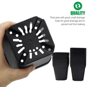 RooTrimmer 3.5 inch Square Nursery Pots 60pcs, Sturdy Seed Starter Trays 5 Pcs, Seeds Starting Germination, Small Planter Nursery Propagation 5 Sets