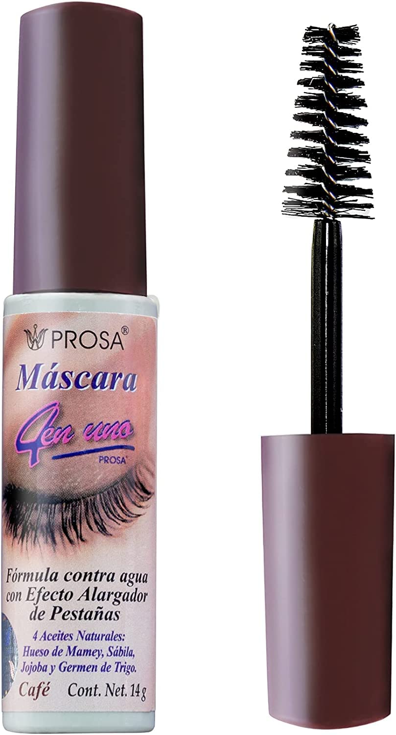 Prosa 4 en 1 Cafe Mascara Formula Contra el Agua con efecto Alargador de Pestanas Brown Colored Lengthening Waterproof Mascara