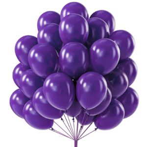 partywoo royal purple balloons, 52 pcs 12 inch purple balloons, latex balloons for balloon garland or balloon arch as birthday decorations, wedding decorations, baby shower decorations, purple-y16