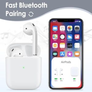 Compatible for AirPods 1st 2nd Generation Charging Case, Wireless Charger Replacement Case for AirPods Case 2nd Gen with Bluetooth Pairing Sync Button(Replacement A1938)