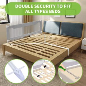 melafa365 Bed Rails for Toddlers, Upgrade Baby Bed Rail Guard Height Adjustable Specially Designed for Twin, Full, Queen, King Size - Safety Bed Guard Rails for Kids