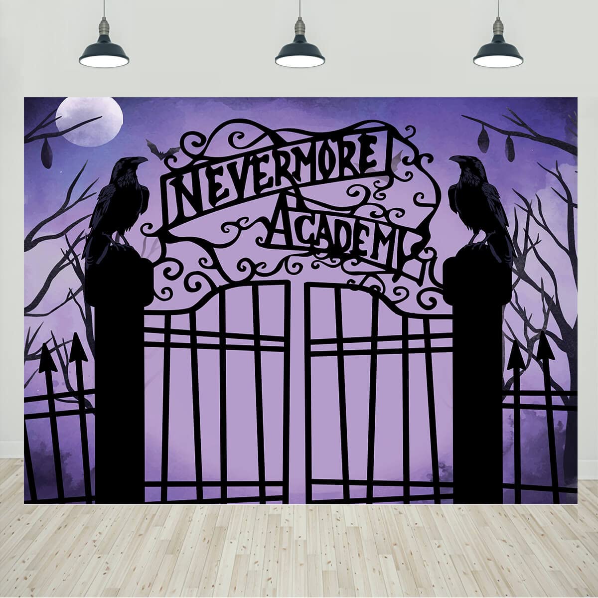 Wednesday Nevermore Academy Backdrop Boys Girls Horror Fantasy Birthday Party Decorations Kids Wednesday Party Banner Supplies Favors 7x5ft