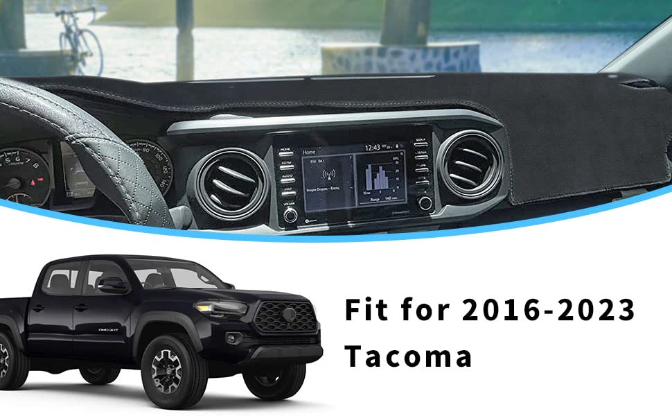 auovo Dashboard Cover Mat Compatible with Toyota Tacoma 2016 2017 2018 2019 2020 2021 2022 2023 Anti-Slip Dash Cover Dash Carpet Cover Sunshield Protector