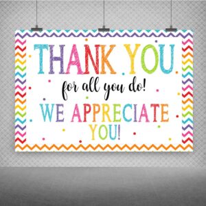 5x3ft Thank You for All You Do Backdrop Congratulations Graduates Background Be Thankful to The Teacher Doctor Staff in Class of 2023 Prom Photography for Senior Year Party Decoration Banner