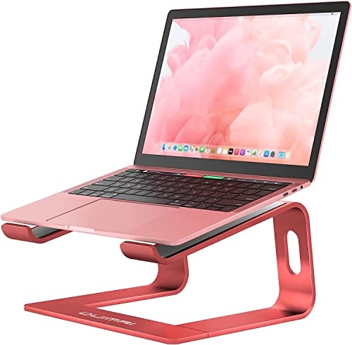 Laptop Stand for Desk Aluminum Computer Stand for Laptop Riser Holder Notebook Stand Compatible with MacBook Air Pro, Dell, HP, Lenovo Samsung, Alienware All Laptops 11-17.3” (Red)