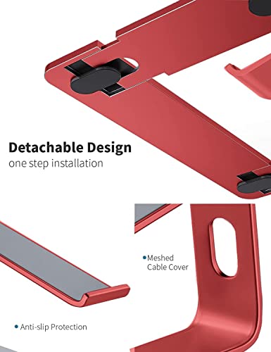 Laptop Stand for Desk Aluminum Computer Stand for Laptop Riser Holder Notebook Stand Compatible with MacBook Air Pro, Dell, HP, Lenovo Samsung, Alienware All Laptops 11-17.3” (Red)