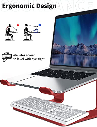 Laptop Stand for Desk Aluminum Computer Stand for Laptop Riser Holder Notebook Stand Compatible with MacBook Air Pro, Dell, HP, Lenovo Samsung, Alienware All Laptops 11-17.3” (Red)