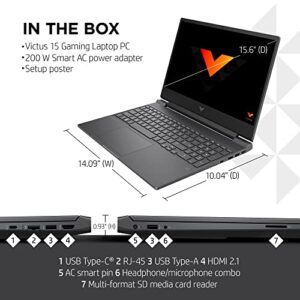 Victus 15 Laptop, FHD IPS 144Hz Display, 9ms Response Time, Intel Core i7-13700H, 16 GB RAM, 512 GB SSD, NVIDIA GeForce RTX 4050 GPU (6 GB), Windows 11 Home, 15-fa1020nr (2023)