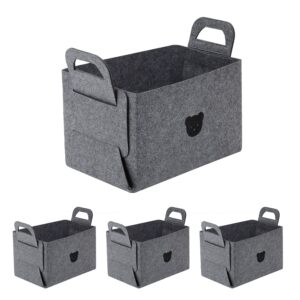 bdzbren large clothing storage organizer for closet 4 pack - 16x10.5in felt fabric closet storage baskets for shelves, 6.5in high rectangle storage baskets