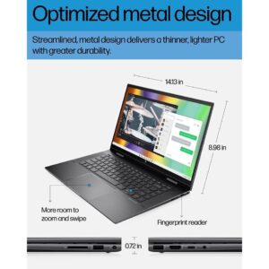 HP Envy X360 2-in-1 15.6" FHD Touchscreen Premium Laptop | AMD Ryzen 7 5825U (Beat i7-1165G7) | 12GB RAM| 512GB SSD| Backlit Keyboard | Windows 11 Pro | Black | Bundle with Wireless Mouse