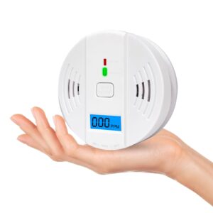 usbnovel carbon monoxide detector,battery operated co monitor alarm detector with sound warning and digital lcd display for home,complies with ul2034 certified (batteries not included)