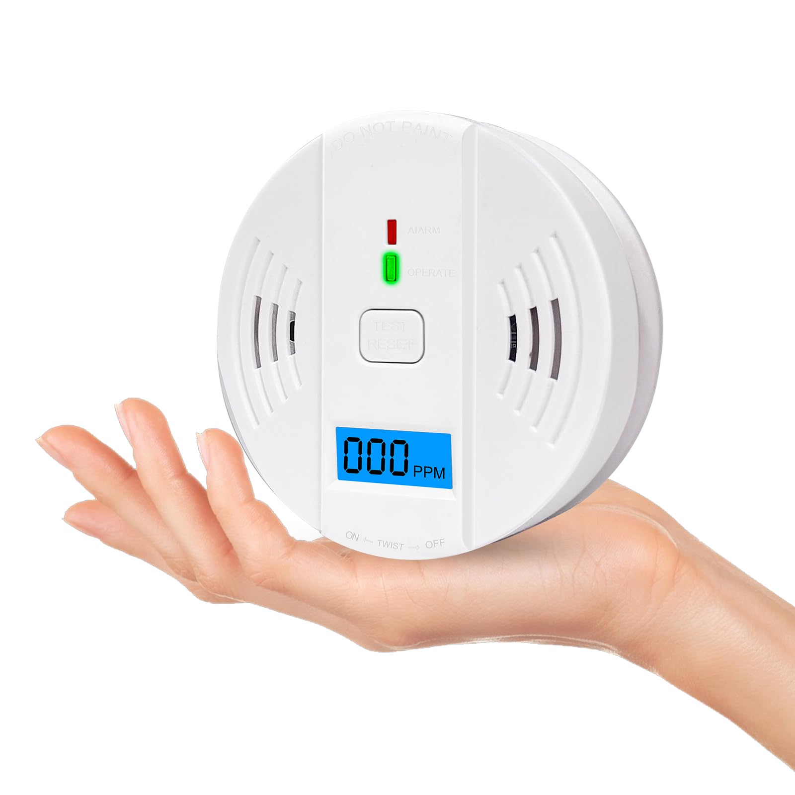 USBNOVEL Carbon Monoxide Detector,Battery Operated CO Monitor Alarm Detector with Sound Warning and Digital LCD Display for Home,Complies with UL2034 Certified (Batteries NOT Included)