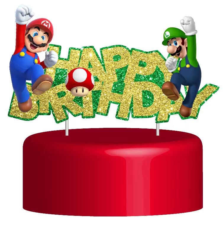 Mario Cake Toppers, Mario Cupcake Topper Mario Birthday Party Supplies for the Mario party decoration
