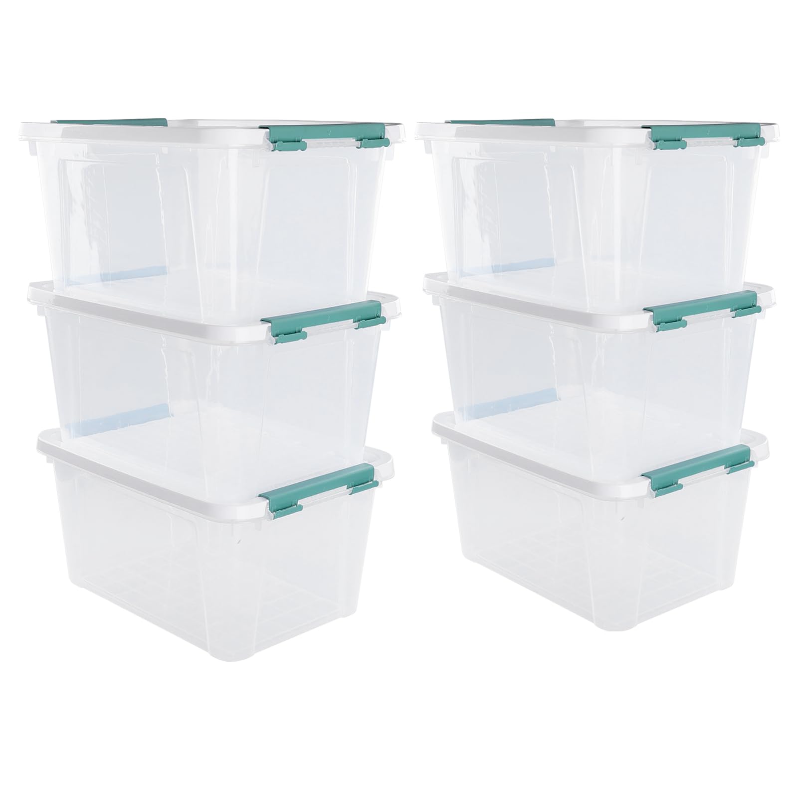 Xyskin 35 Quart Clear Large Storage Box, Plastic Storage Bins, Set of 6