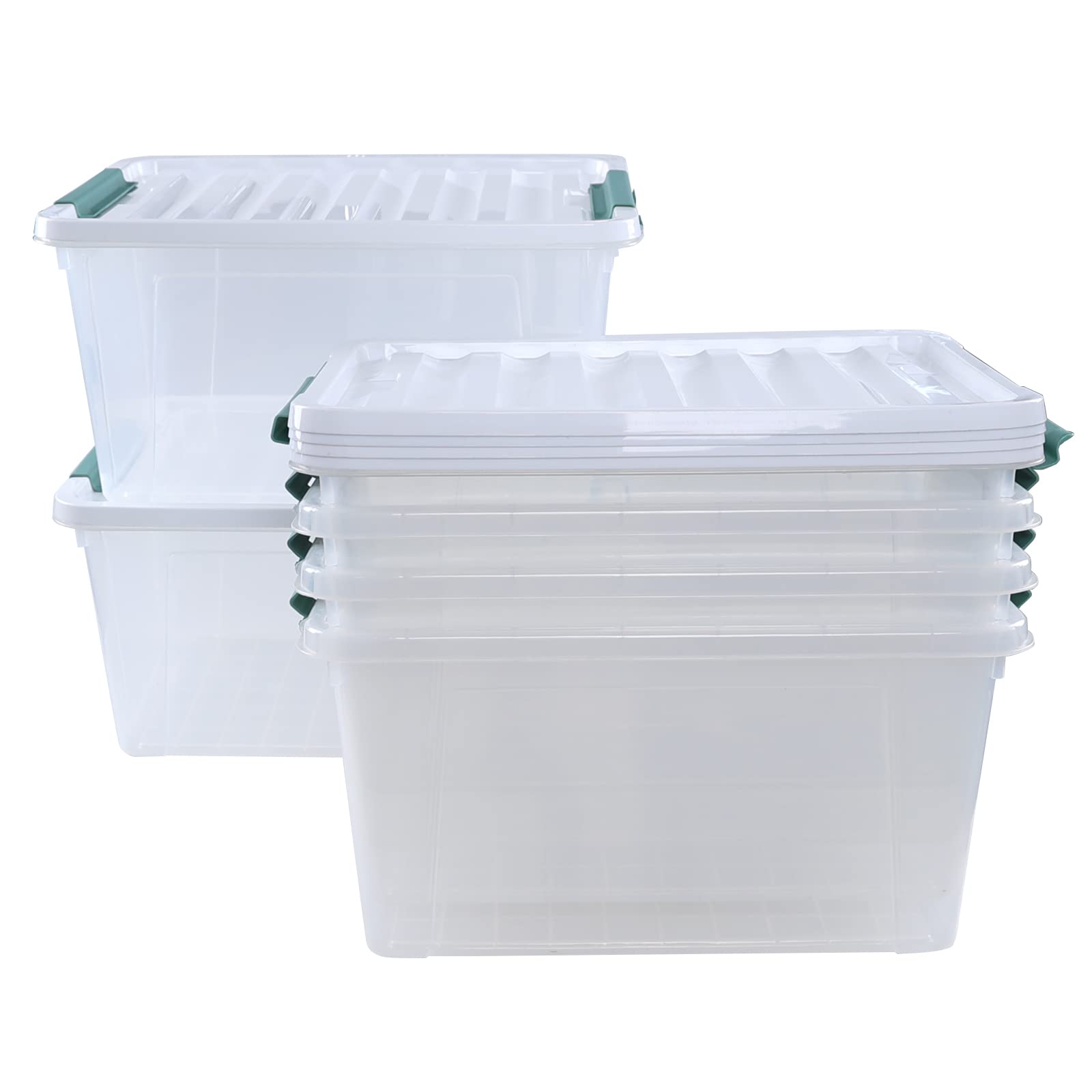 Xyskin 35 Quart Clear Large Storage Box, Plastic Storage Bins, Set of 6