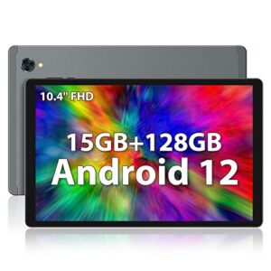 android 12 tablet 10.4 inch, 15gb ram 128gb storage 1tb expand, octa-core processor, 1920 * 1200 incell ips, 13mp camera, 8000mah, 2.4/5g wi-fi, bluetooth 5.0, gps, lnmbbs, gray