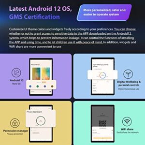Android 12 Tablet 10.4 Inch, 15GB RAM 128GB Storage 1TB Expand, Octa-Core Processor, 1920 * 1200 InCell IPS, 13MP Camera, 8000mah, 2.4/5G Wi-Fi, Bluetooth 5.0, GPS, LNMBBS, Gray