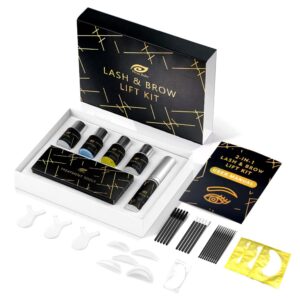 Omysda Brow Lamination Kit and Lash Lift Kit, 2 in 1 Professional Eyebrow Lamination and Lash Lifting at Home, 6-8 Weeks Long Lasting, Instant Lifting and Curling, DIY Perm Kit for Eyelashes and Brows