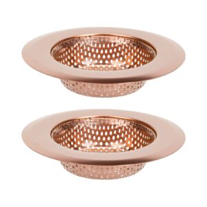 blagain 2pcs kitchen sink strainer, stainless steel sink drain strainer, food catcher for most sink drains basket, 4.5 inch diameter, rose gold