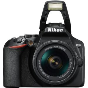 Nikon D3500 DSLR Camera with 18-55mm Lens (1590) + 64GB Card + 2 x EN-EL14a Battery + Corel Photo Software + Case + 3 Piece Filter Kit + Telephoto Lens + Color Filter Kit + More (Renewed)