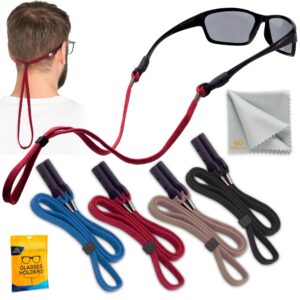 eye glasses holders around neck - glasses strap anti slip - sunglasses strap holder for men women - eyeglasses strap lanyard - eyeglass holder strap chain - 4 cords