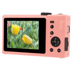 56mp vlogging camera, 4k digital camera for photography and video pocket camera with 3.0inch ips screen, dual screen camera for adult seniors students kids beginner (pink)