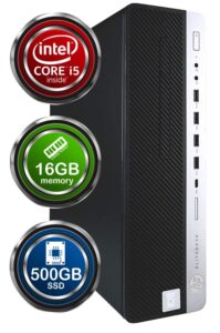 hp elitedesk 800g4 desktop computer | hexa core intel i5 (3.2) | 16gb ddr4 ram | 500gb ssd solid state | windows 11 professional | home or office pc (renewed)