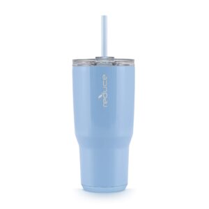 reduce cold1 34 oz tumbler with lid and straw- vacuum insulated stainless steel water bottle for home, office or car; reusable cup with leakproof flip lid, keeps drinks ice cold all day- matte phantom