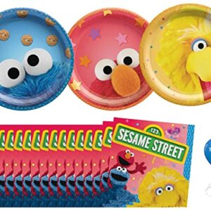 Sesame Street Birthday Party Supplies | Sesame Street Decorations | Sesame Street Tableware | Sesame Street Cake Plates | Sesame Street Balloons - Serves 16 Guests