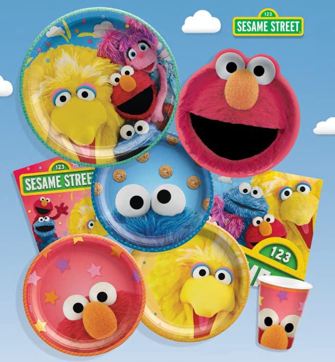 Sesame Street Birthday Party Supplies | Sesame Street Decorations | Sesame Street Tableware | Sesame Street Cake Plates | Sesame Street Balloons - Serves 16 Guests