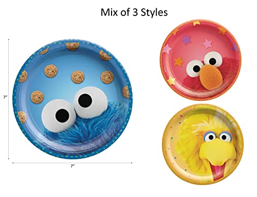 Sesame Street Birthday Party Supplies | Sesame Street Decorations | Sesame Street Tableware | Sesame Street Cake Plates | Sesame Street Balloons - Serves 16 Guests